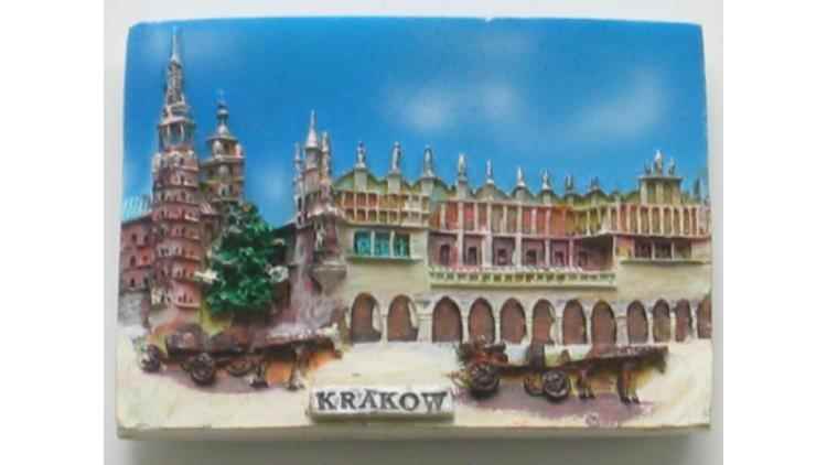 Magnet - Krakow - Cloth Hall, horsedrawn cart - Plank