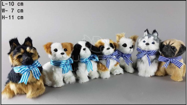 Little dogs with a blue neckband, barking (7 pcs in a box)