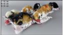 Little dogs on a white bamboo pillow (7 pcs in a box)
