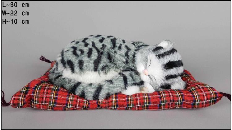 Mačka spiaca na vankúši - Veľkosť L - Sivý