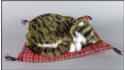 Kot spící na polštáři - Velikost L - Hnědý